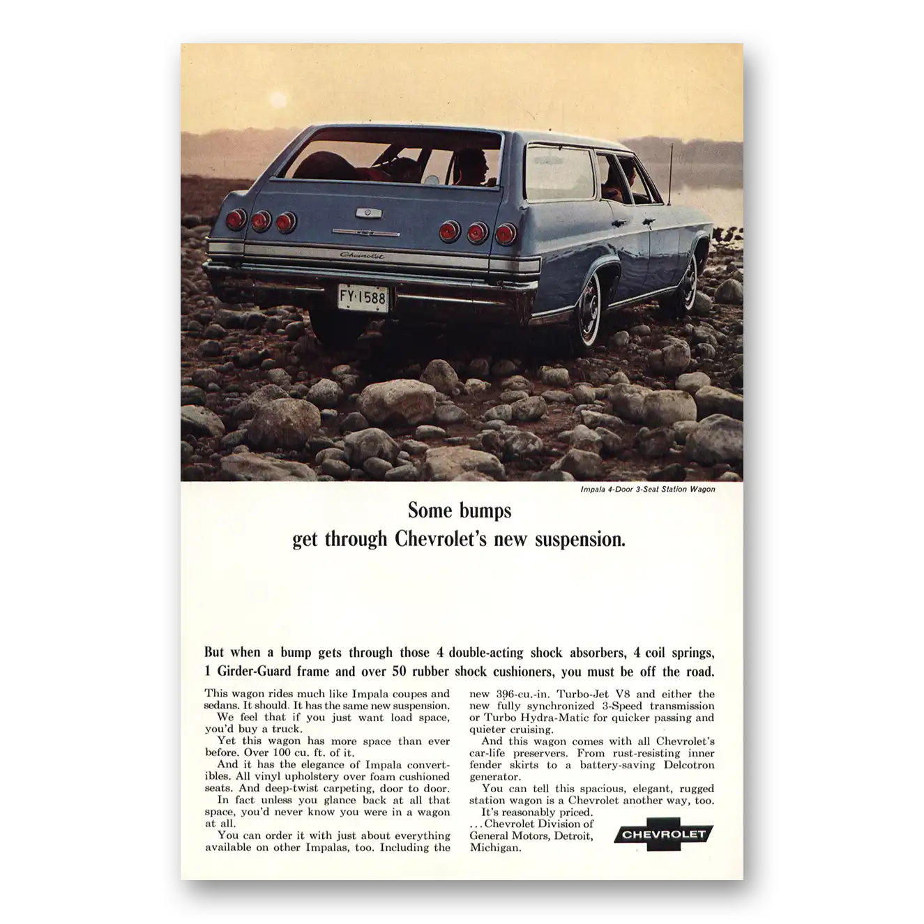 1965 Chevrolet Impala Wagon Some Bumps Vintage Magazine Print Ad