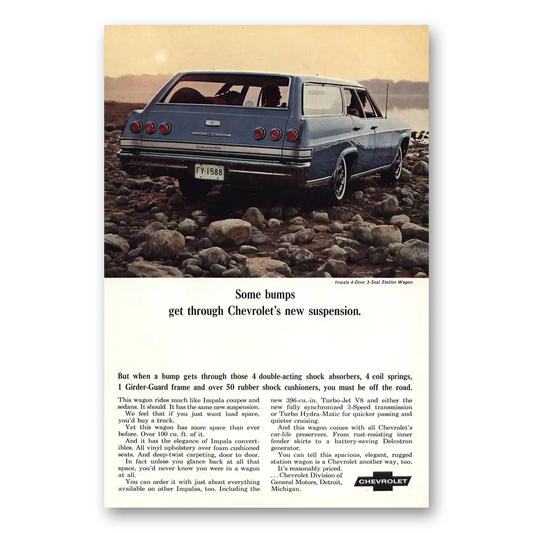 1965 Chevrolet Impala Wagon Some Bumps Vintage Magazine Print Ad