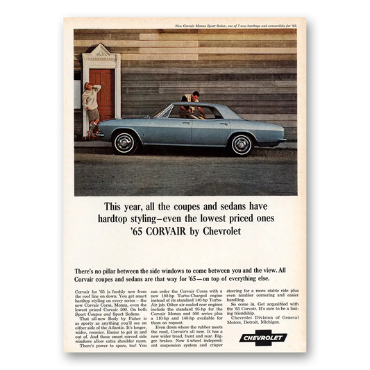 1964 Chevrolet Corvair All the Coupes and Sedans Hardtop Styling Vintage Magazine Print Ad