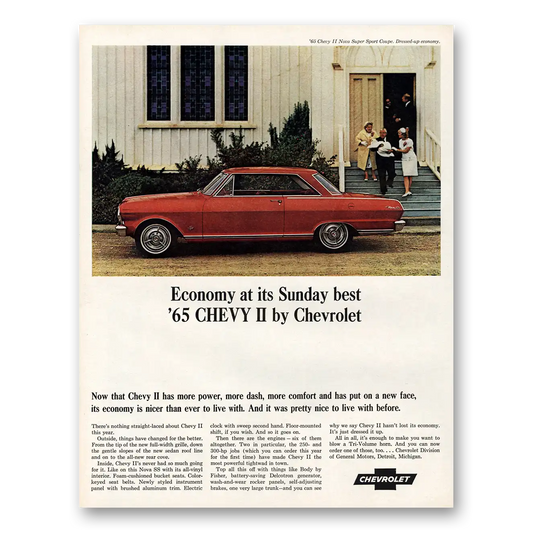 1964 Chevrolet Chevy II Economy Sunday Best Vintage Magazine Print Ad