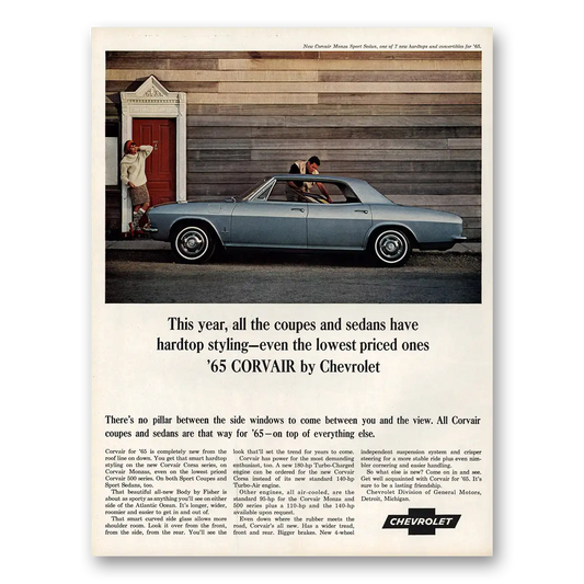 1964 Chevrolet Corvair All the Coupes and Sedans Hardtop Styling Vintage Magazine Print Ad