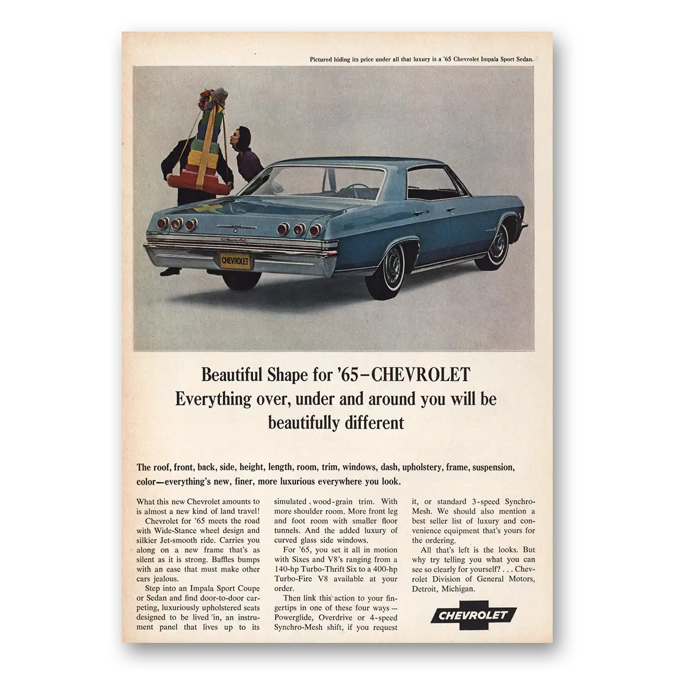 1965 Chevrolet Impala You Will Be Beautifully Different Vintage Magazine Print Ad