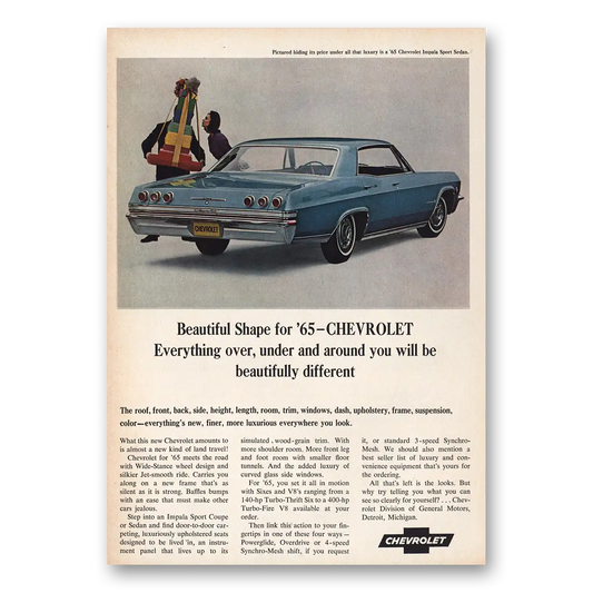 1965 Chevrolet Impala You Will Be Beautifully Different Vintage Magazine Print Ad