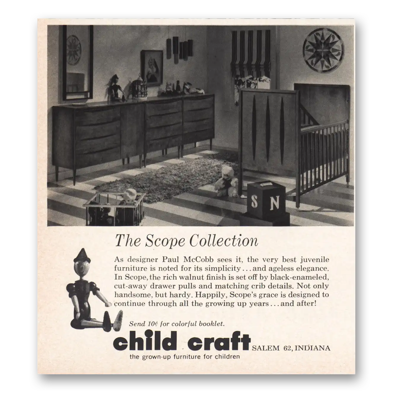 1964 Child Craft Furniture The Scope Collection Vintage Magazine Print Ad