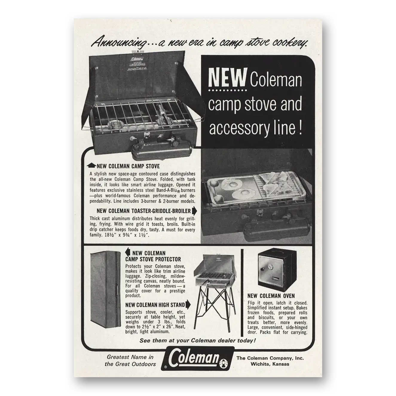 1965 Coleman Camp Stove Accessory Line Vintage Magazine Print Ad