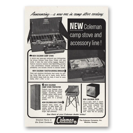 1965 Coleman Camp Stove Accessory Line Vintage Magazine Print Ad