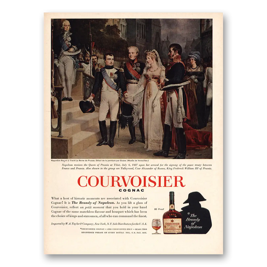 1965 Courvoisier Napoleon Receives Queen of Prussia Vintage Magazine Print Ad