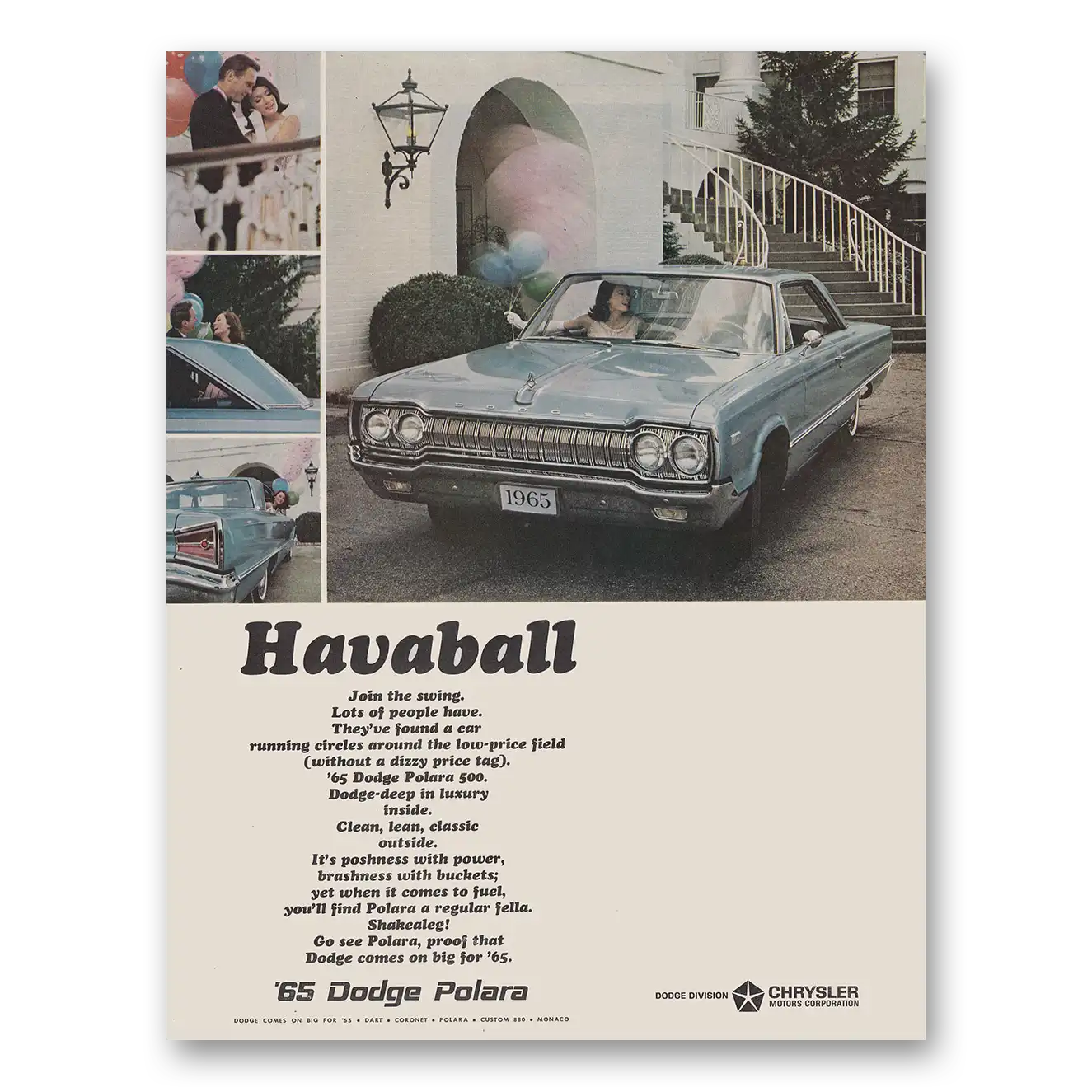 1965 Dodge Polara Havaball Join the Swing Vintage Magazine Print Ad