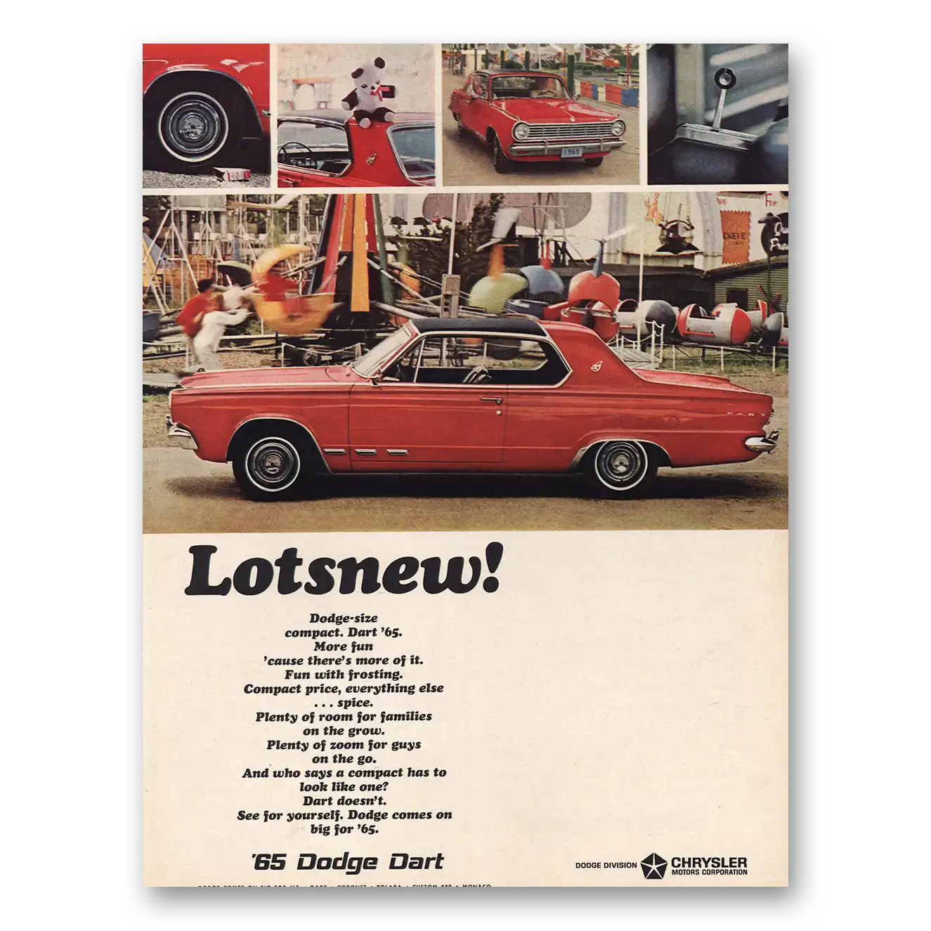 1964 Dodge Dart Lotsnew More Fun Cause Theres More of It Vintage Magazine Print Ad