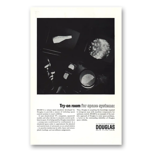 1965 Douglas Try On Room For Space Systems Vintage Magazine Print Ad