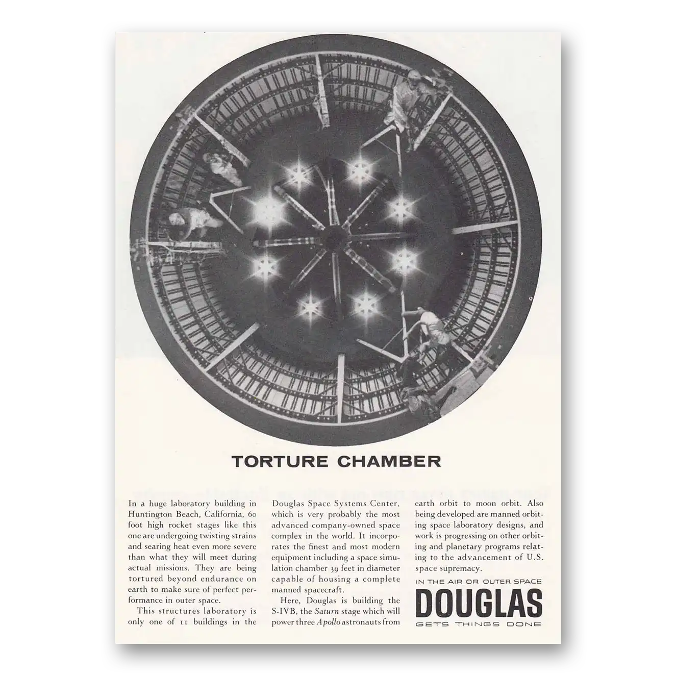 1965 Douglas Torture Chamber Vintage Magazine Print Ad