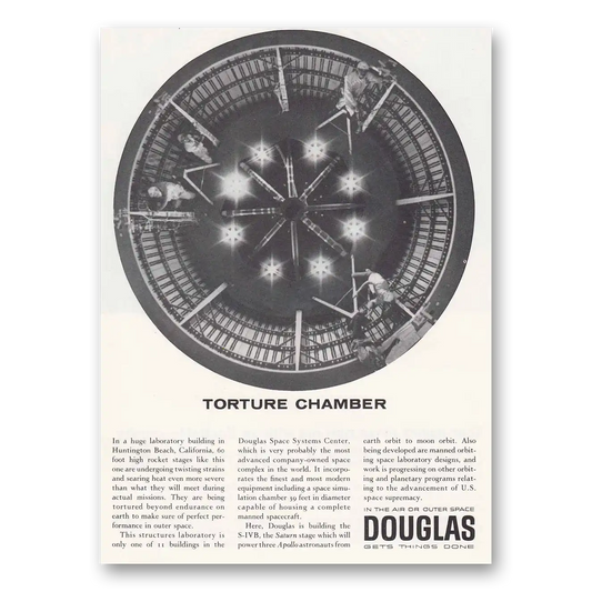 1965 Douglas Torture Chamber Vintage Magazine Print Ad