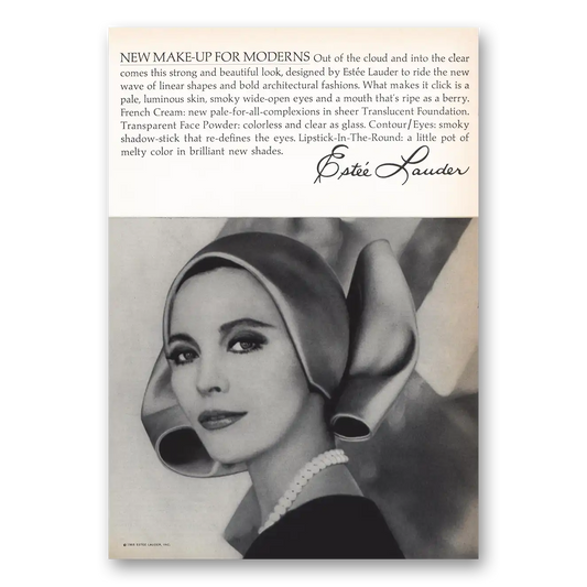 1965 Estee Lauder New Make Up for Moderns Vintage Magazine Print Ad