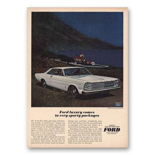 1965 Ford XL Luxury Comes In Very Sporty Packages Vintage Magazine Print Ad