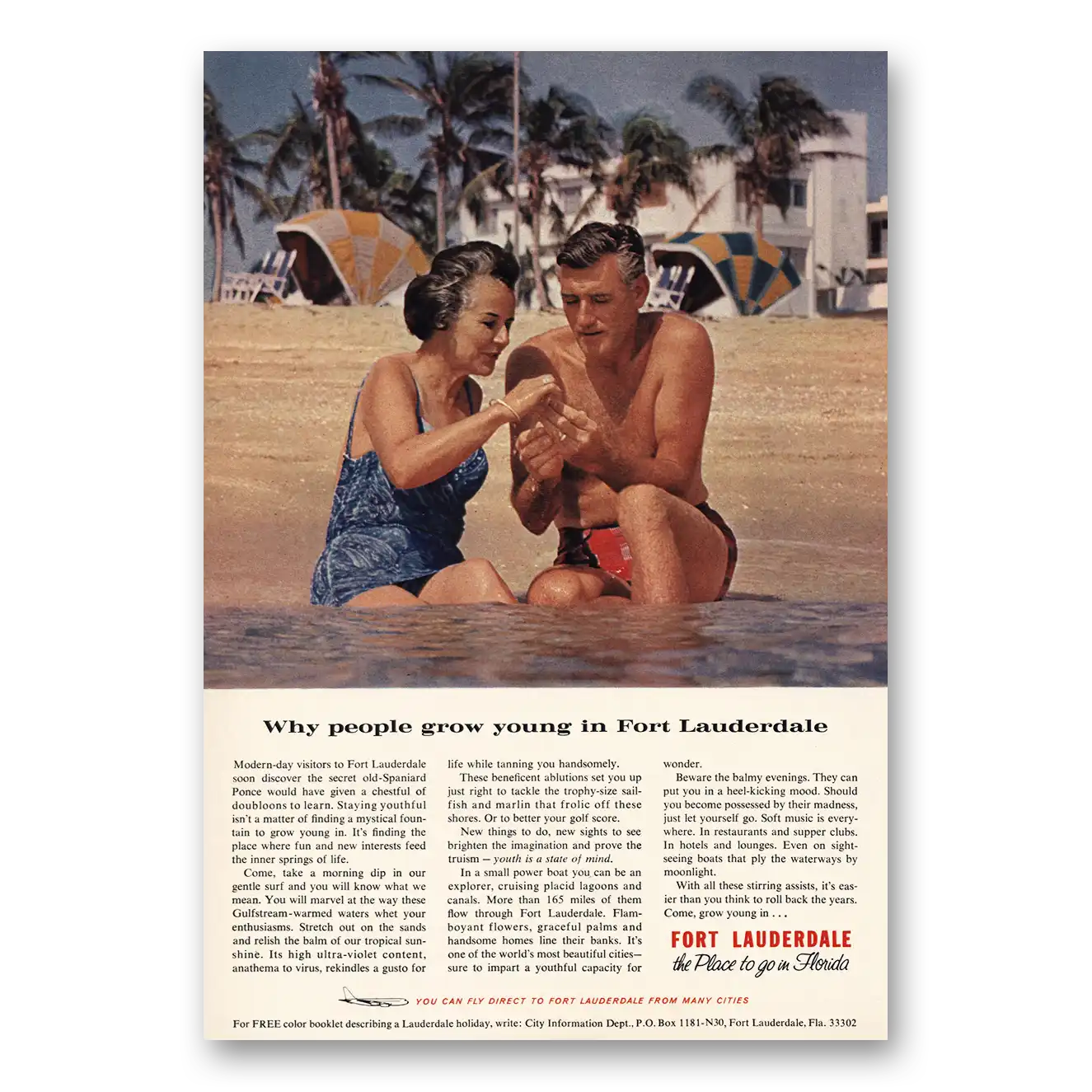 1965 Fort Lauderdale Florida People Grow Young Vintage Magazine Print Ad