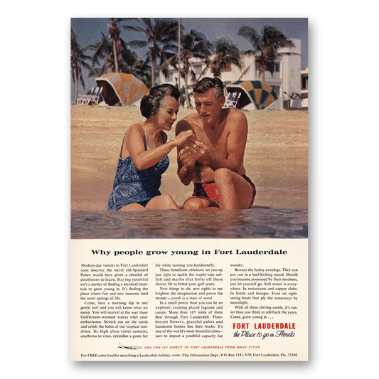 1965 Fort Lauderdale Florida People Grow Young Vintage Magazine Print Ad