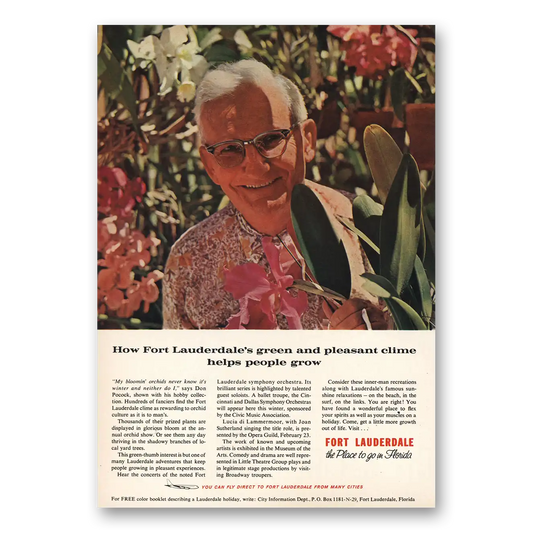 1965 Fort Lauderdale Florida Green Pleasant Clime Helps People Grow Vintage Magazine Print Ad