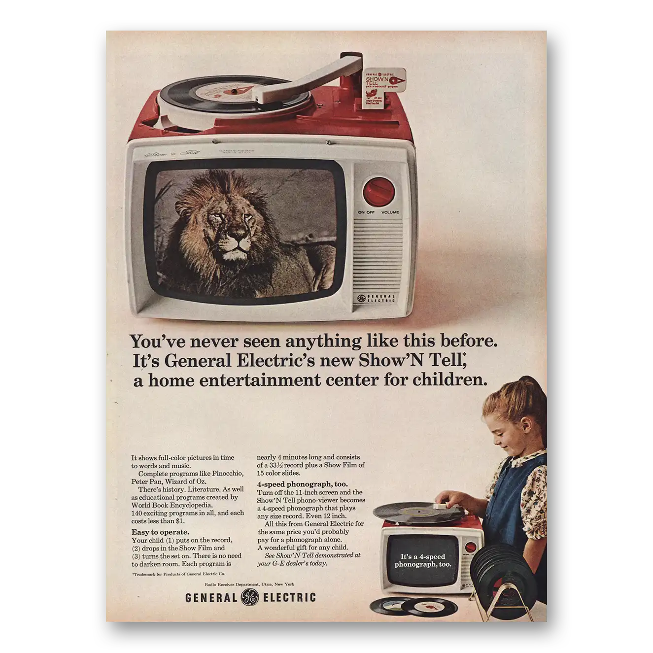 1965 Show n Tell Home Entertainment Children Vintage Magazine Print Ad