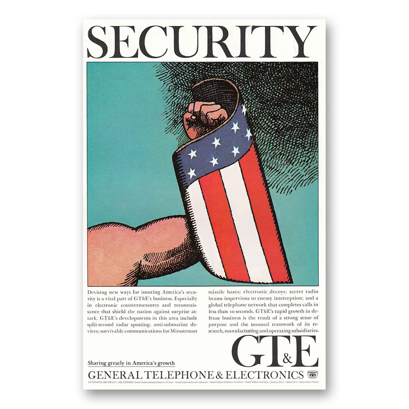 1965 General Telephone GTE Security Vintage Magazine Print Ad