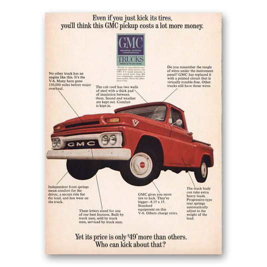 1965 GMC Trucks Just Kick Its Tires Vintage Magazine Print Ad