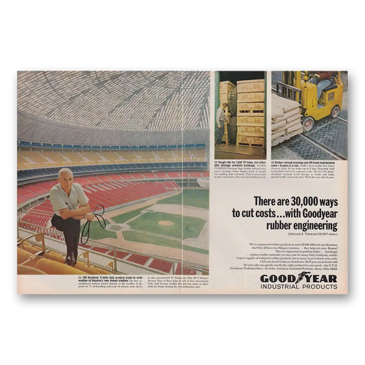 1965 Goodyear Tires Houston Dome Rubber Engineering Vintage Magazine Print Ad