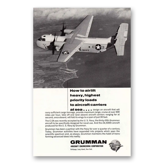 1965 Grumman How to Airlift Heavy Highest Priority Vintage Magazine Print Ad