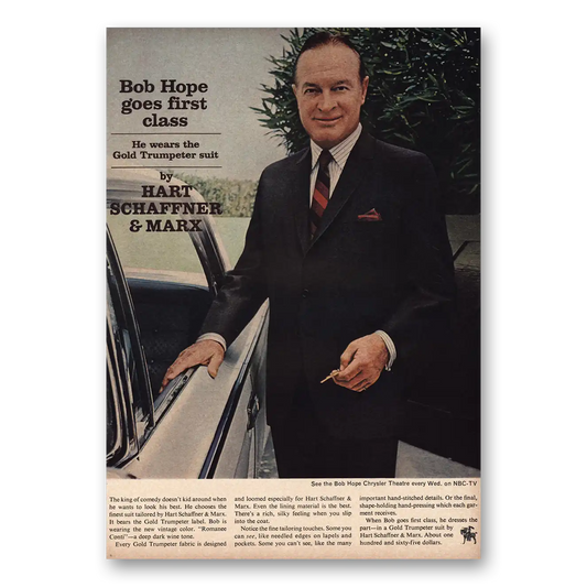 1965 Hart Schaffner Marx Bob Hope Goes First Class Vintage Magazine Print Ad