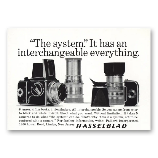 1965 Hasselblad System Interchangeable Vintage Magazine Print Ad