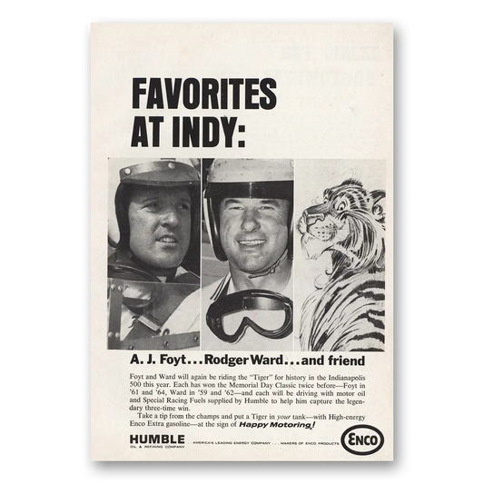 1965 Humble Oil Favorites at Indy Vintage Magazine Print Ad