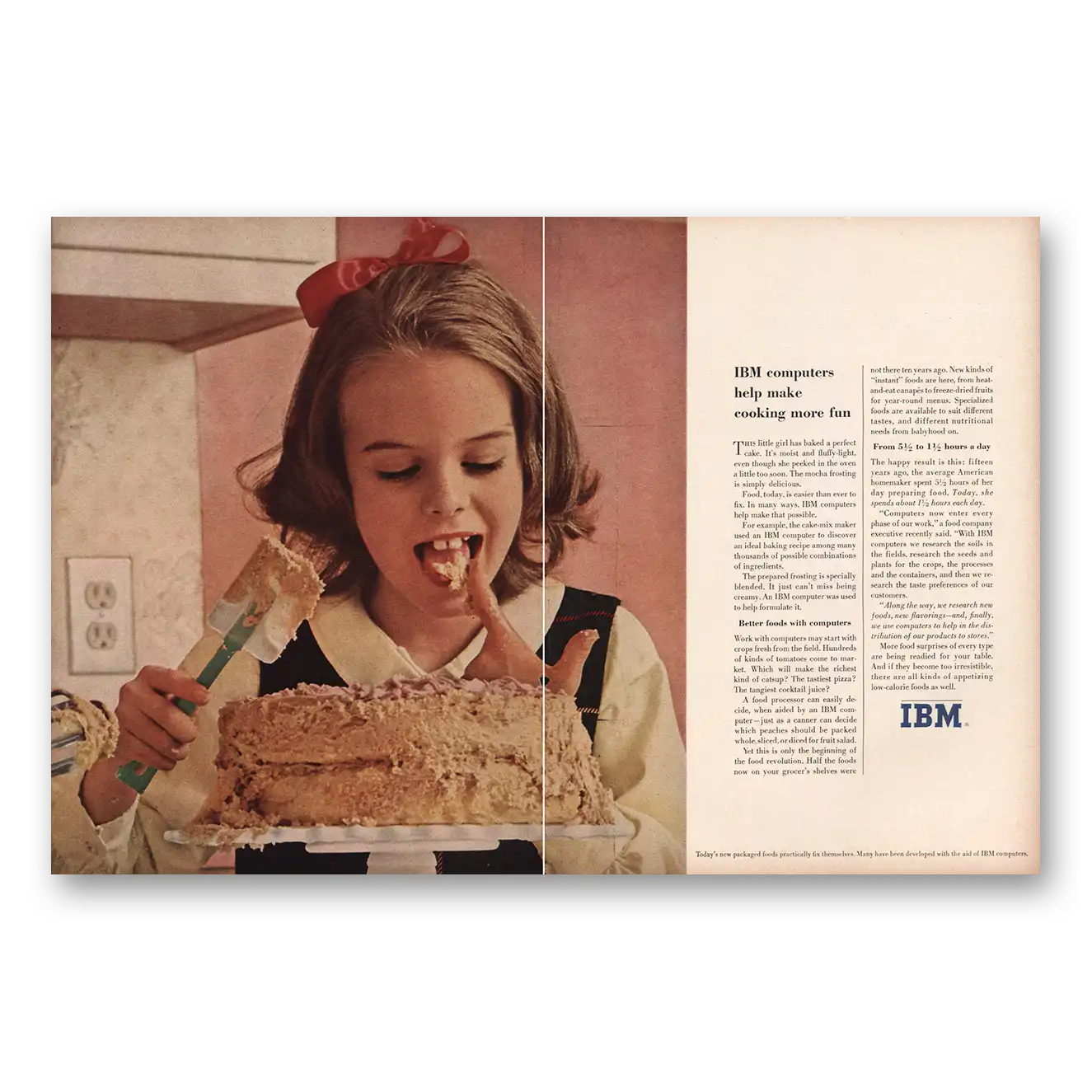 1965 IBM Computers Computers Help Make Cooking More Fun Vintage Magazine Print Ad