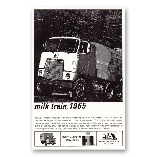 1965 International Trucks Milk Train Vintage Magazine Print Ad