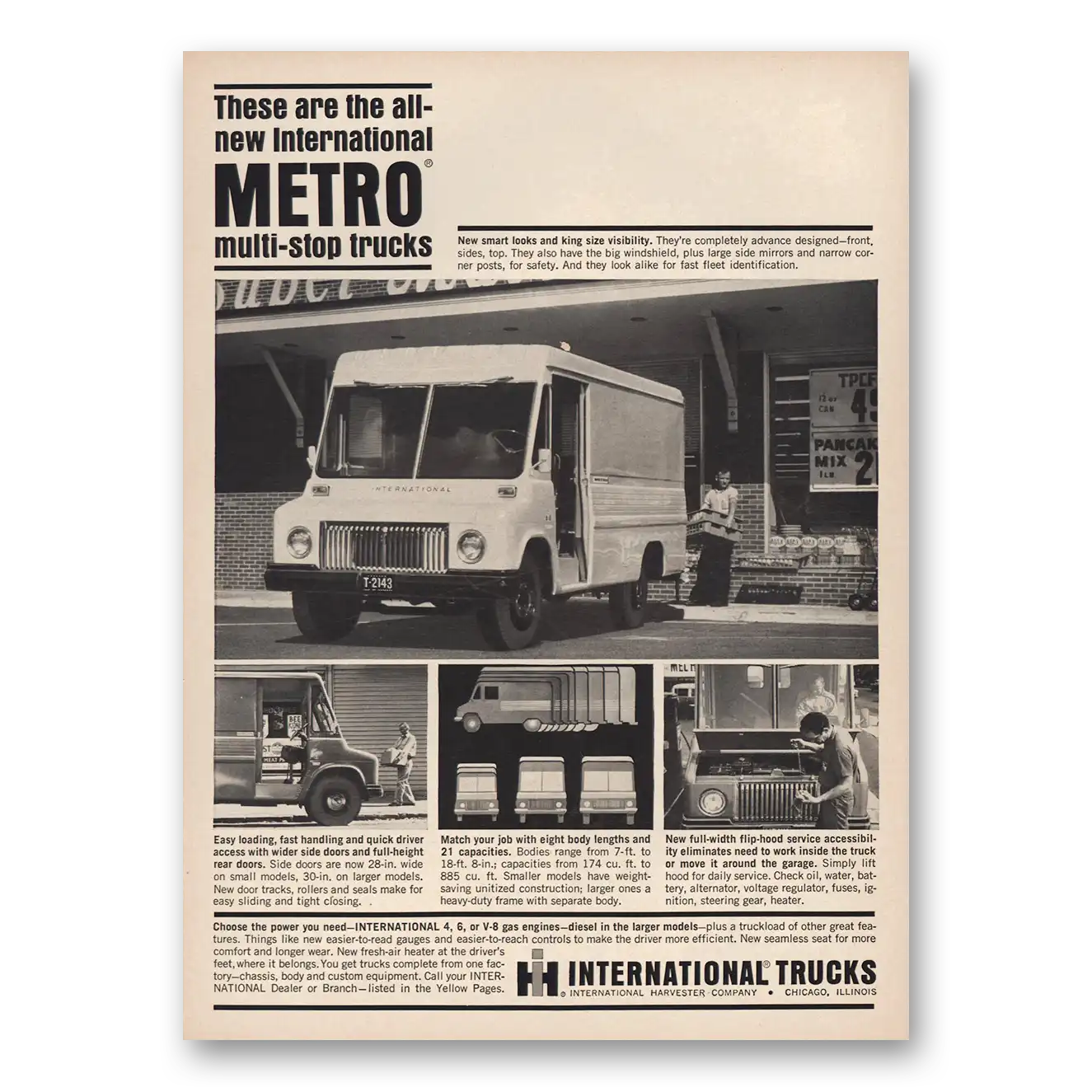 1965 International Trucks Metro Multi Stop Trucks Vintage Magazine Print Ad