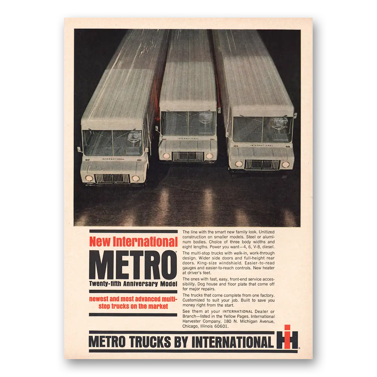 1965 International Trucks Metro Truck Twenty Fifth Anniversary Model Vintage Magazine Print Ad