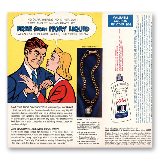 1965 Ivory Liquid No Dear Theres No Other Guy Vintage Magazine Print Ad