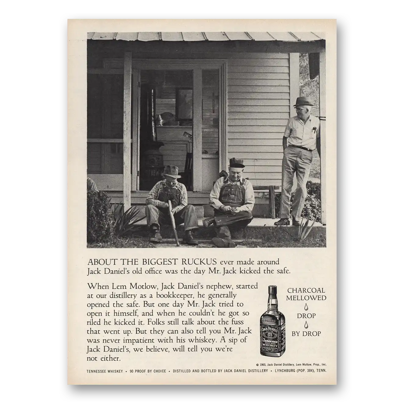 1965 Jack Daniels About the Biggest Ruckus Vintage Magazine Print Ad