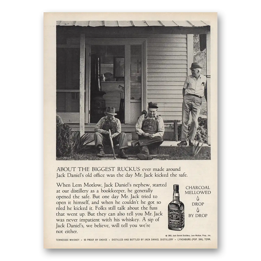 1965 Jack Daniels About the Biggest Ruckus Vintage Magazine Print Ad