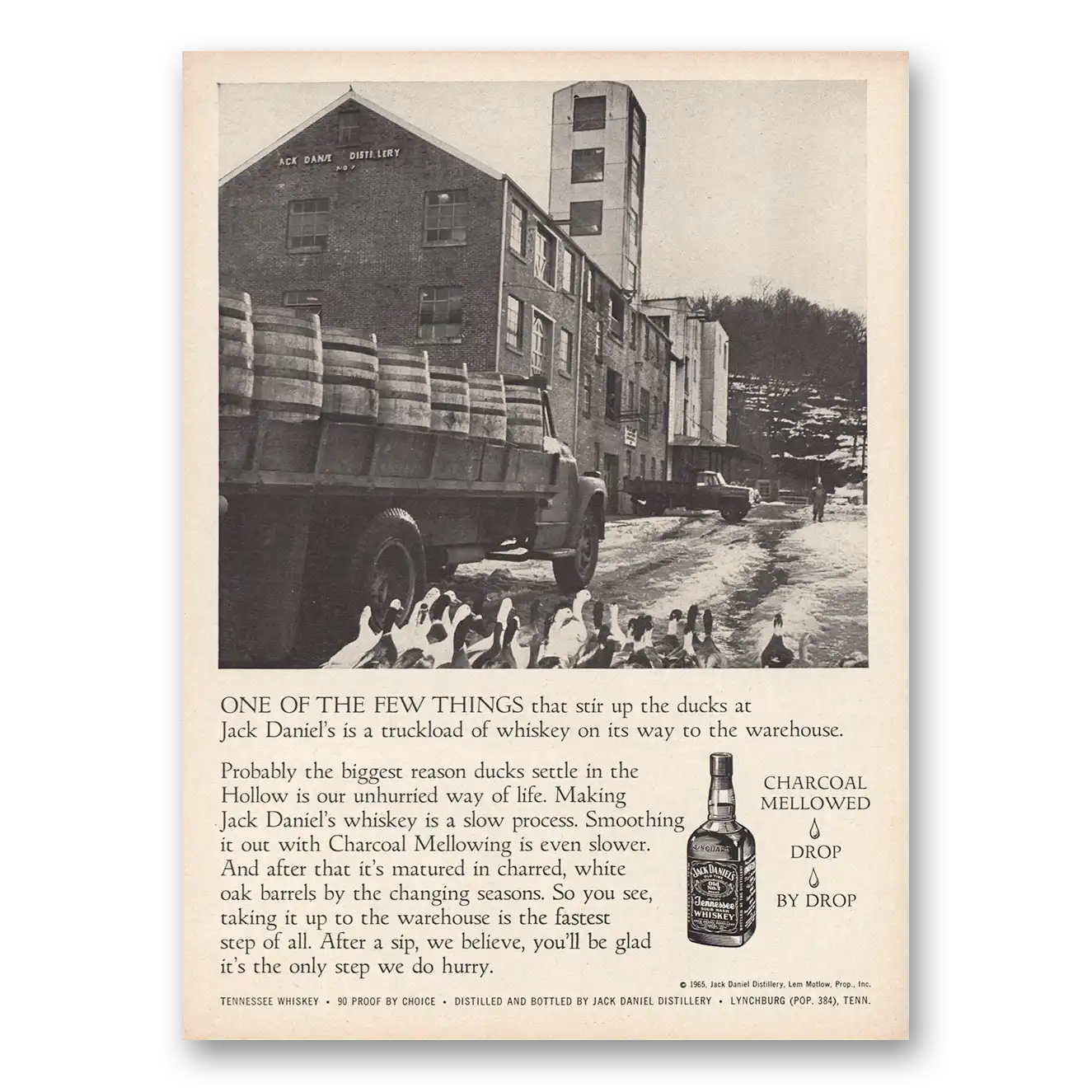 1965 Jack Daniels Truckload of Whiskey On Way to Warehouse Vintage Magazine Print Ad