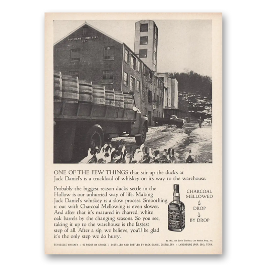 1965 Jack Daniels Truckload of Whiskey On Way to Warehouse Vintage Magazine Print Ad