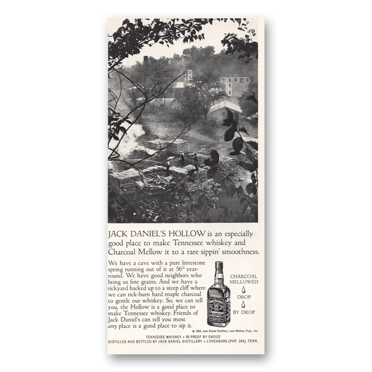 1965 Jack Daniels Hollow Especially Good Place Vintage Magazine Print Ad