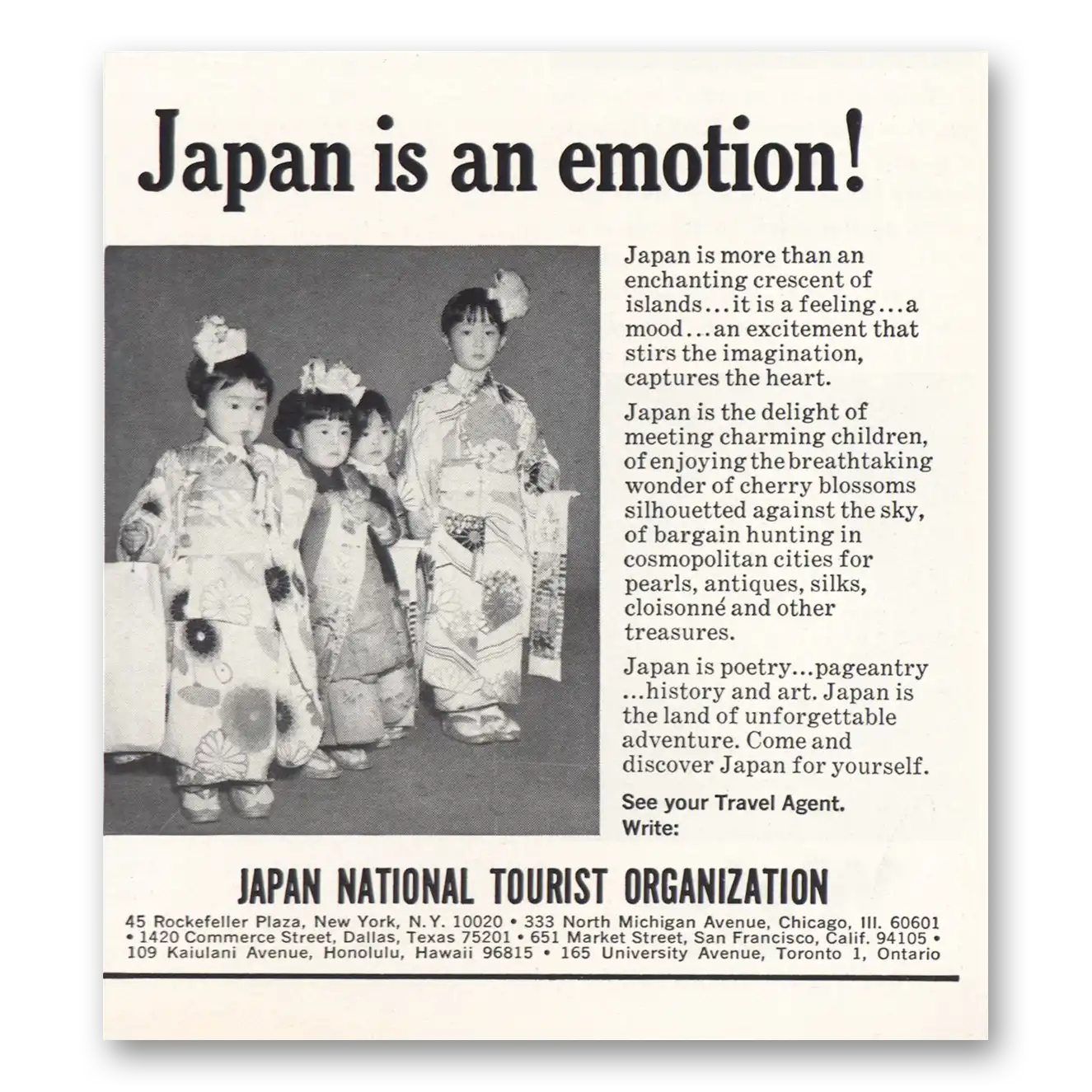 1965 Japan Japan Is An Emotion Vintage Magazine Print Ad