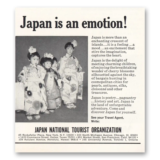 1965 Japan Japan Is An Emotion Vintage Magazine Print Ad