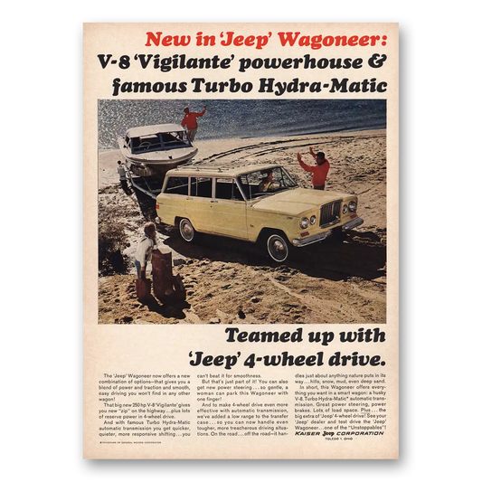 1965 Jeep Wagoneer Vigilante Powerhouse Vintage Magazine Print Ad