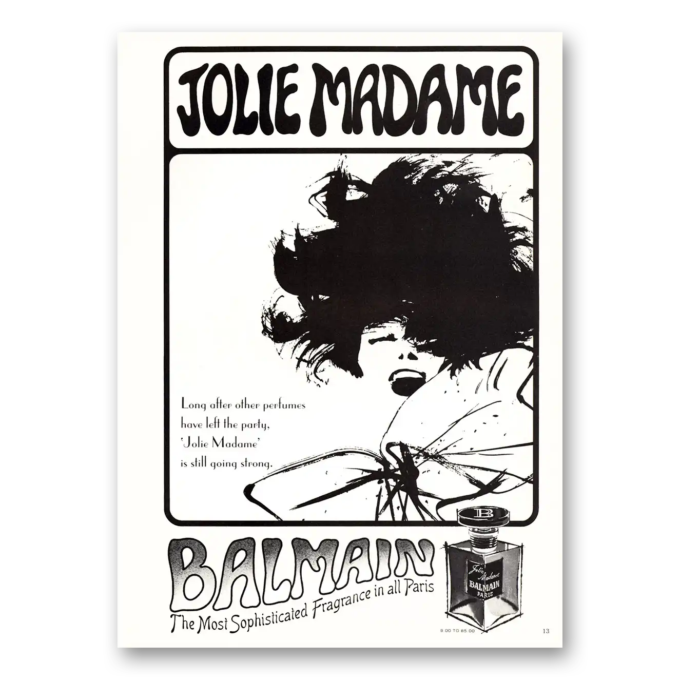 1965 Jolie Madame Perfume Have Left the Party Vintage Magazine Print Ad