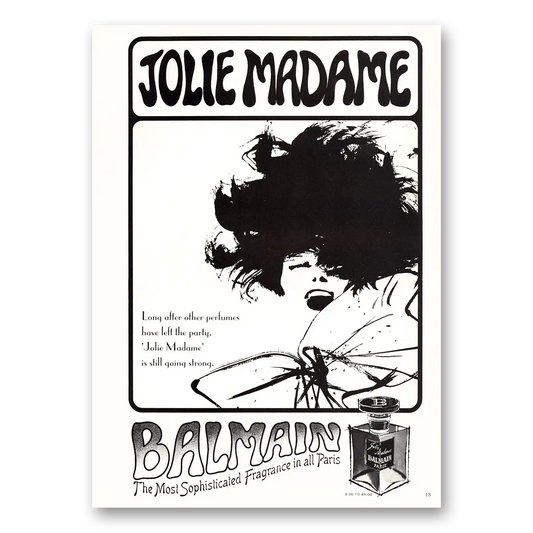 1965 Jolie Madame Perfume Have Left the Party Vintage Magazine Print Ad