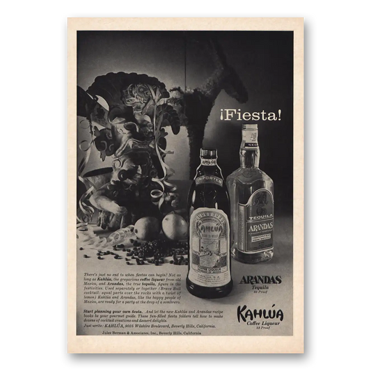 1965 Kahlua Arandas Fiesta Vintage Magazine Print Ad