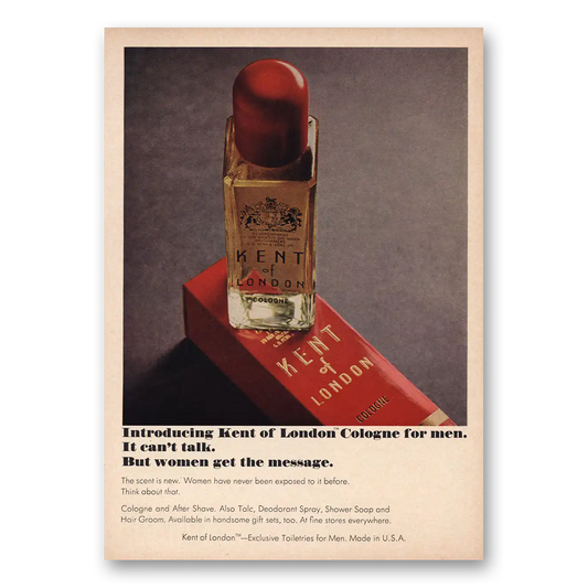 1965 Kent of London Cologne Women Get the Message Vintage Magazine Print Ad