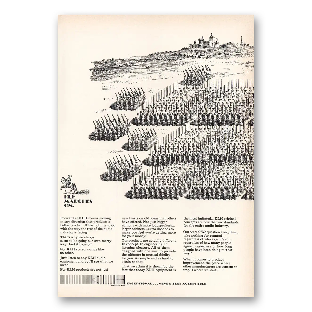 1965 KLH Marches On Vintage Magazine Print Ad