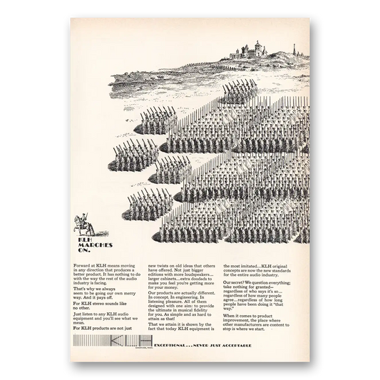 1965 KLH Marches On Vintage Magazine Print Ad