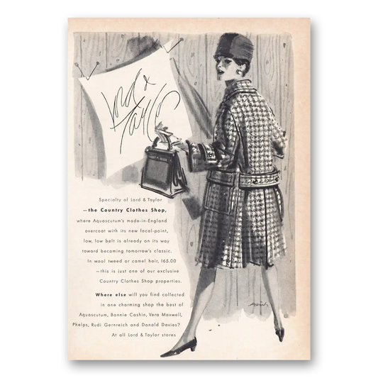 1965 Lord & Taylor Country Clothes Shop Aquascutum Vintage Magazine Print Ad