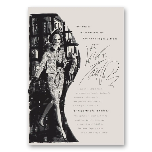 1965 Lord & Taylor Bliss Anne Fogarty Room Vintage Magazine Print Ad